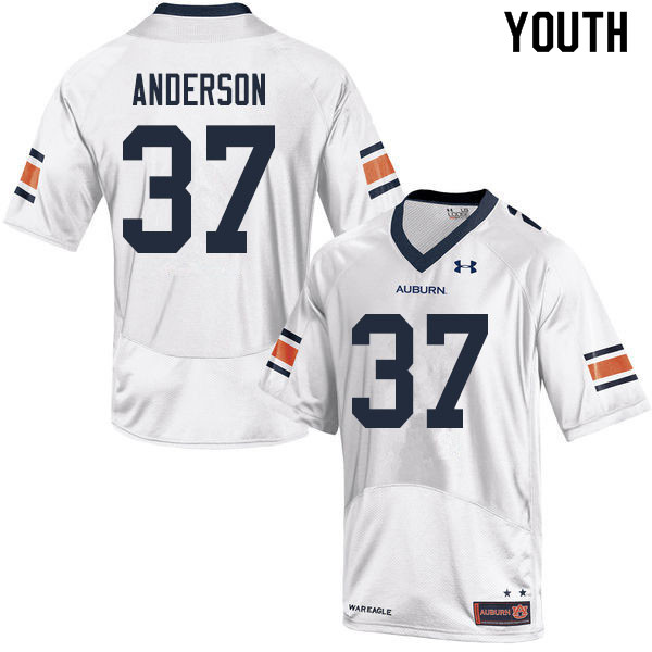 Youth #37 Payton Anderson Auburn Tigers College Football Jerseys Sale-White